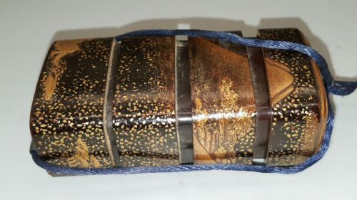 UNUSUAL JAPANESE MEIJI LATE 19THC GOLD BLACK LACQUER INRO DEPICTING MOUNT FUJI - ADDITIONAL PHOTO 6