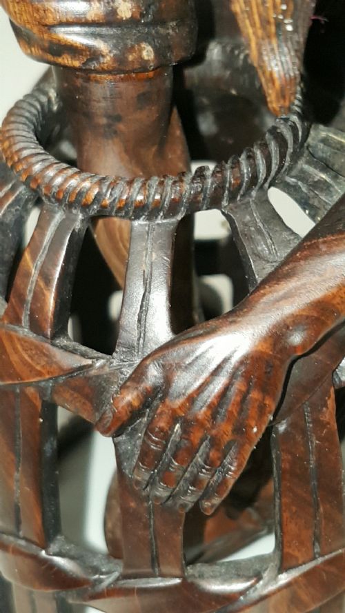 SUPERB CHINESE ANTIQUE LATE 19THC IRON WOOD CARVING OF A FISHERMAN - ADDITIONAL PHOTO 8