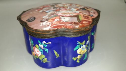 STUNNING ANTIQUE 18THC CA 1780 GEORGIAN ENAMEL BOX WITH HOGARTH DECORATION - ADDITIONAL PHOTO 4