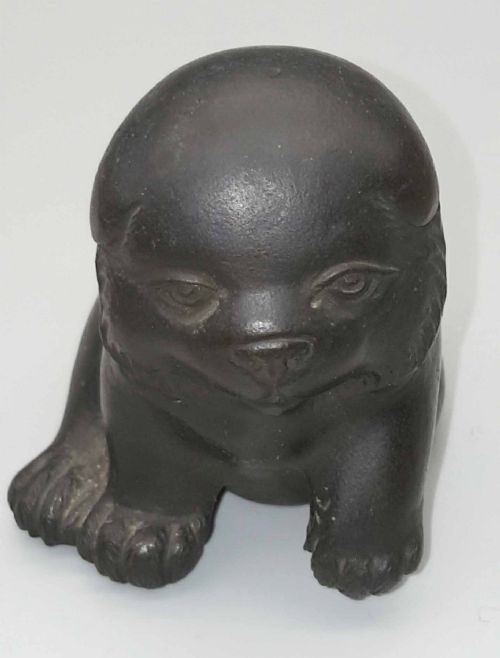 DELIGHTFUL SMALL JAPANESE MEIJI BRONZE OF THREE PLAYFUL PUPPIES SIGNED AKIMITSU - ADDITIONAL PHOTO 7