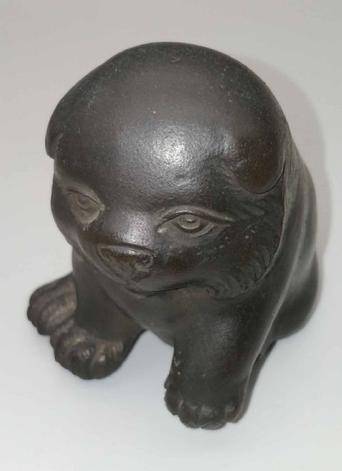 DELIGHTFUL SMALL JAPANESE MEIJI BRONZE OF THREE PLAYFUL PUPPIES SIGNED AKIMITSU - ADDITIONAL PHOTO 8