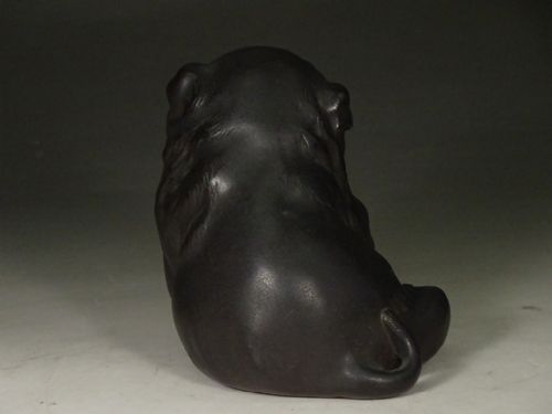 CHARMING JAPANESE MEIJI LATE19THEARLY 20THC BRONZE PUPPY WITH A DRUM TOKUMITSU - ADDITIONAL PHOTO 4