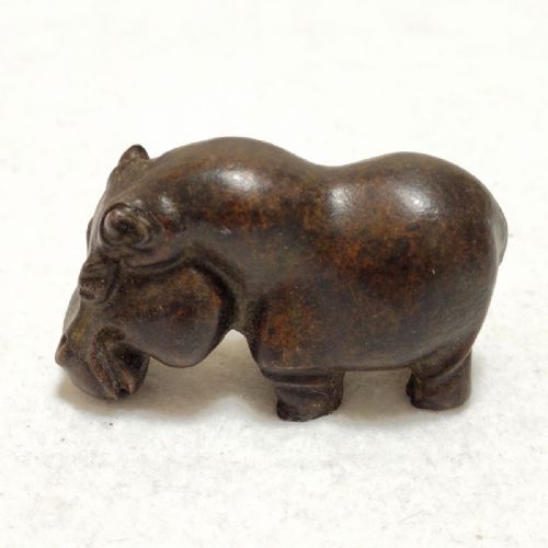 charming small antique early 20thc bronze ornamentpaperweight of a hippopotamus - CATEGORY: ANTIQUE MISCELLANEOUS - DATED 1920