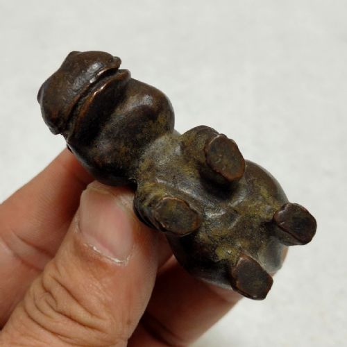 CHARMING SMALL ANTIQUE EARLY 20THC BRONZE ORNAMENTPAPERWEIGHT OF A HIPPOPOTAMUS - ADDITIONAL PHOTO 6