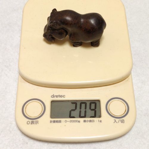 CHARMING SMALL ANTIQUE EARLY 20THC BRONZE ORNAMENTPAPERWEIGHT OF A HIPPOPOTAMUS - ADDITIONAL PHOTO 7