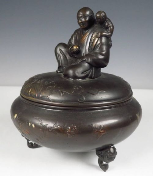 japanese antique meiji late 19thearly 20thc bronze incense burner - CATEGORY: ANTIQUE METAL - DATED 1910
