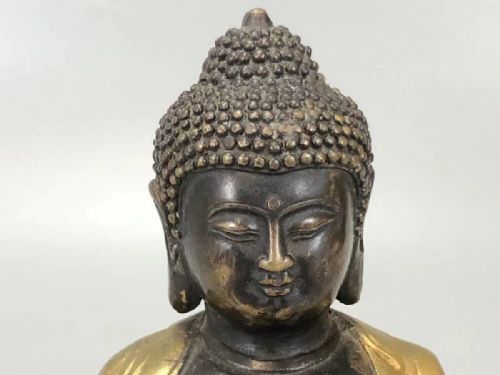 JAPANESE 19THC EDOMEIJI BRONZEGILDED BUDDHA STATUE - ADDITIONAL PHOTO 4