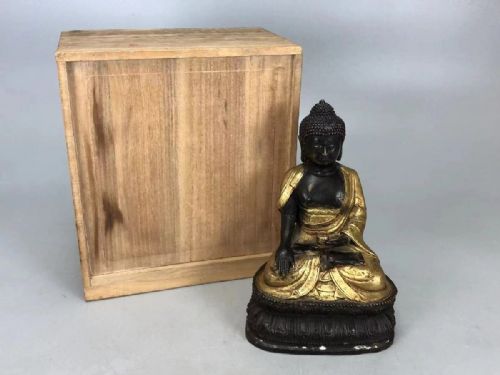 JAPANESE 19THC EDOMEIJI BRONZEGILDED BUDDHA STATUE - ADDITIONAL PHOTO 9