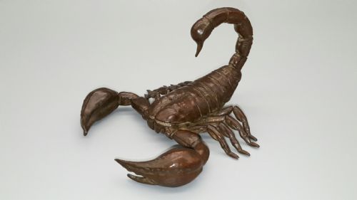 rare japanese meiji early 20thc articulated jizai bronze scorpion - CATEGORY: ANTIQUE SCULPTURES - DATED 1910