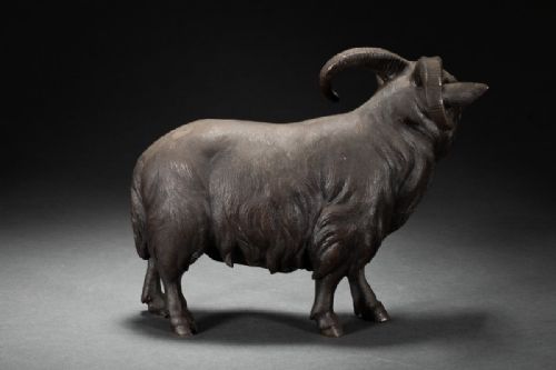 SUPERB JAPANESE MEIJI EARLY 20THC BRONZE RAM SIGNED - ADDITIONAL PHOTO 1