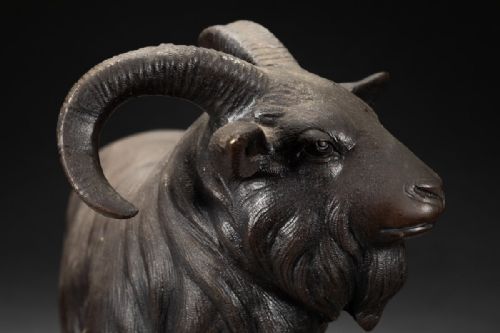 SUPERB JAPANESE MEIJI EARLY 20THC BRONZE RAM SIGNED - ADDITIONAL PHOTO 4