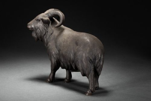 SUPERB JAPANESE MEIJI EARLY 20THC BRONZE RAM SIGNED - ADDITIONAL PHOTO 5
