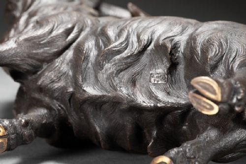 SUPERB JAPANESE MEIJI EARLY 20THC BRONZE RAM SIGNED - ADDITIONAL PHOTO 6