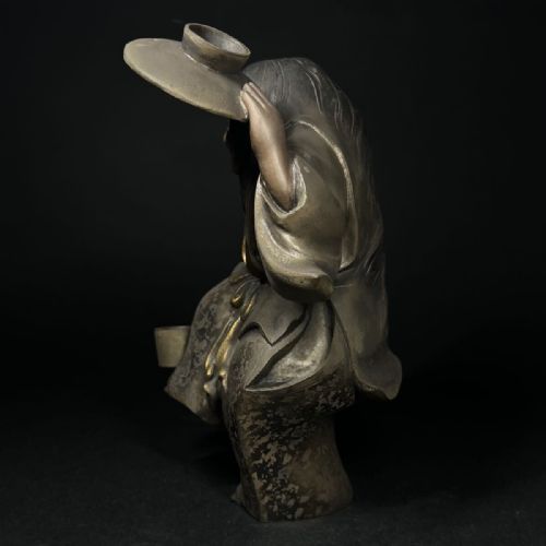 JAPANESE MEIJITAISHO EARLY 20THC BRONZE OF SHOJO BY MATSUMORISHOSEI - ADDITIONAL PHOTO 4