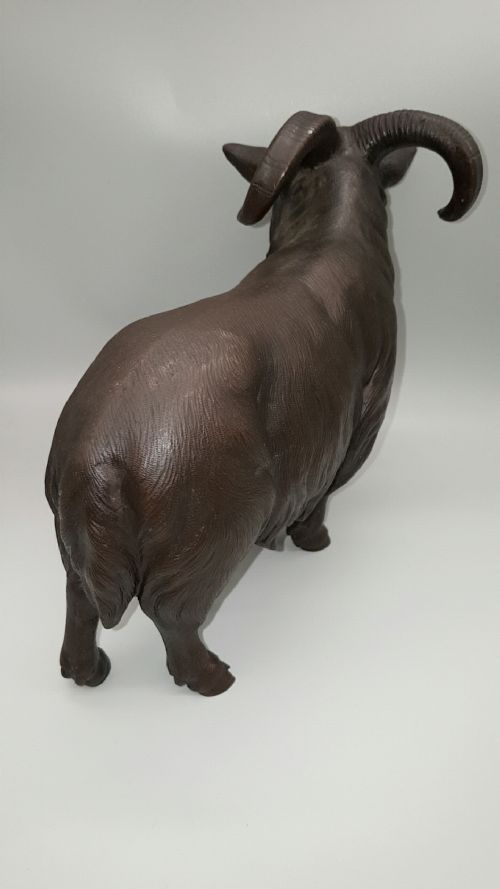 SUPERB JAPANESE MEIJI EARLY 20THC BRONZE RAM SIGNED - ADDITIONAL PHOTO 4