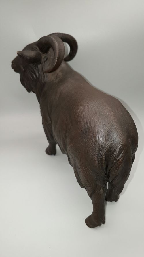 SUPERB JAPANESE MEIJI EARLY 20THC BRONZE RAM SIGNED - ADDITIONAL PHOTO 5