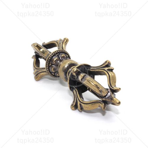 nice early 20thc small tibetan buddhist fivepronged bronze vajra - CATEGORY: ANTIQUE METAL - DATED 1900