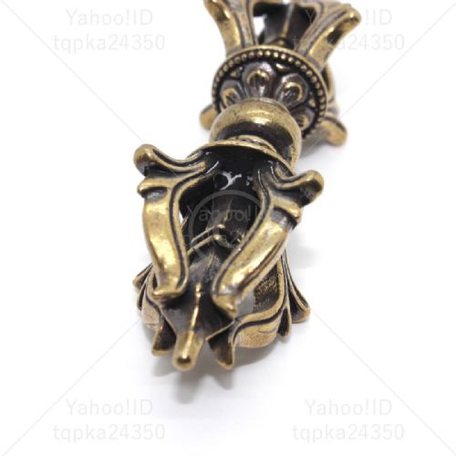 NICE EARLY 20THC SMALL TIBETAN BUDDHIST FIVEPRONGED BRONZE VAJRA - ADDITIONAL PHOTO 2