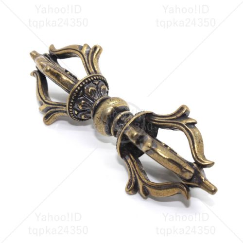 NICE EARLY 20THC SMALL TIBETAN BUDDHIST FIVEPRONGED BRONZE VAJRA - ADDITIONAL PHOTO 7
