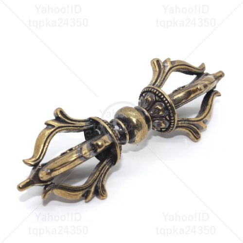 NICE EARLY 20THC SMALL TIBETAN BUDDHIST FIVEPRONGED BRONZE VAJRA - ADDITIONAL PHOTO 8