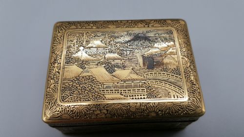 EXQUISITE JAPANESE MEIJI CA 1900 IRON DAMASCENE 24K GOLD BOX BY FUJII YOSHITOYO - ADDITIONAL PHOTO 6
