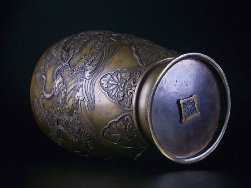 SUPERB JAPANESE MEIJI EARLY 20THC LARGE BRONZE VASE BY KANAYA GORSABUR XI - ADDITIONAL PHOTO 8