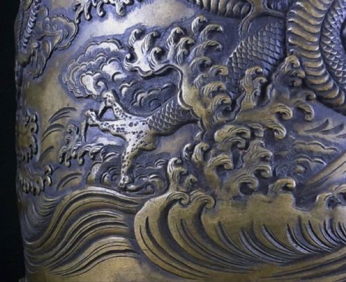 SUPERB JAPANESE MEIJI EARLY 20THC LARGE BRONZE VASE BY KANAYA GORSABUR XI - ADDITIONAL PHOTO 13