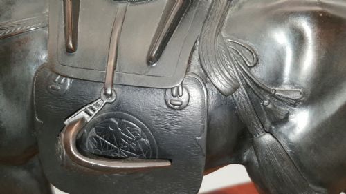 MAGNIFICENT JAPANESE MEIJI LATE 19THC BRONZE OKIMONO OF SHOGUNS HORSE MARUKI COMPANY - ADDITIONAL PHOTO 7