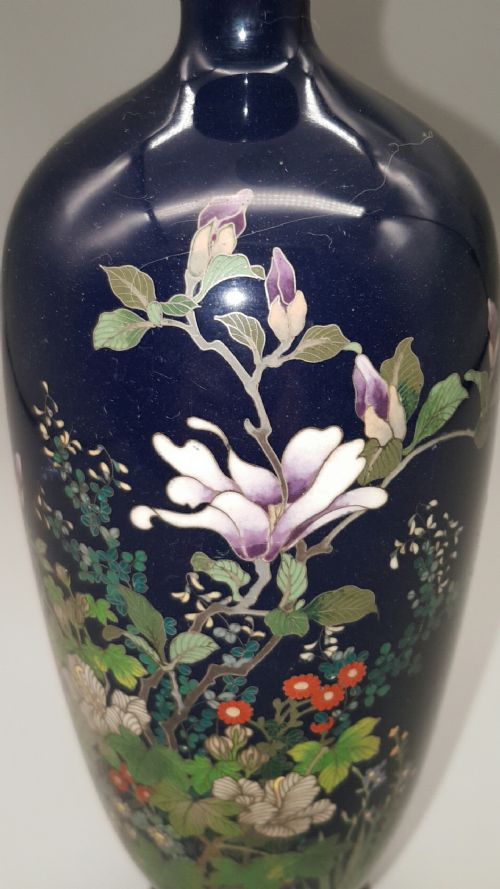 NICE JAPANESE LATE 19THC MEIJI CLOISONNE VASE - ADDITIONAL PHOTO 7