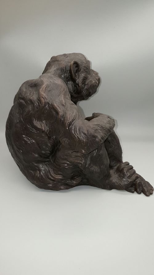 JAPANESE MEIJITAISHO EARLY 20THC BRONZE MONKEY - ADDITIONAL PHOTO 2