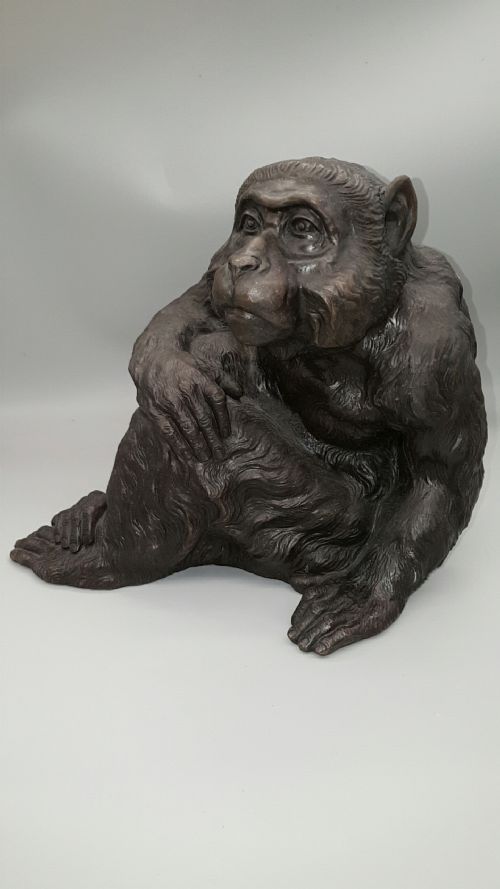 JAPANESE MEIJITAISHO EARLY 20THC BRONZE MONKEY - ADDITIONAL PHOTO 5
