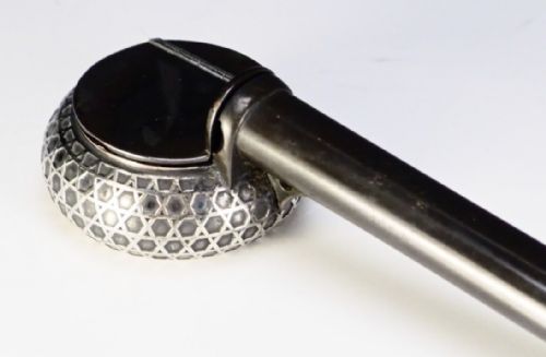 UNUSUAL JAPANESE EDO 19THC BRONZE YATATE WITH SILVER INLAY - ADDITIONAL PHOTO 2