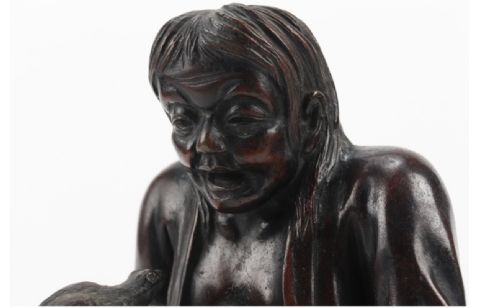 RARE JAPANESE MEIJI LATE 19THC BRONZE HERMIT TOAD TAKUSAI HONMA II - ADDITIONAL PHOTO 5