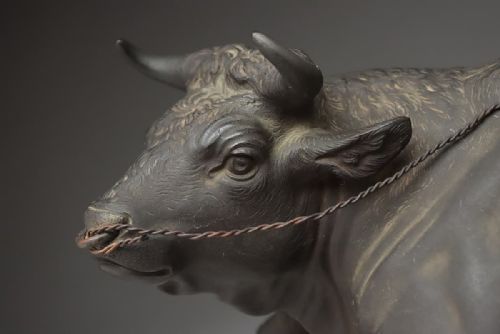 CHARMING JAPANESE MEIJI LATE 19THC BRONZE OKIMONO OX BOY MATSUMORI - ADDITIONAL PHOTO 2