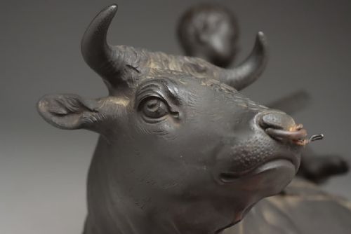CHARMING JAPANESE MEIJI LATE 19THC BRONZE OKIMONO OX BOY MATSUMORI - ADDITIONAL PHOTO 6