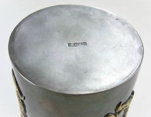 FINE CHINESE QING LATE 19THC EXPORT SILVER GILT CHRISTENING MUG WANG HING CANTON - ADDITIONAL PHOTO 6