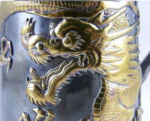 FINE CHINESE QING LATE 19THC EXPORT SILVER GILT CHRISTENING MUG WANG HING CANTON - ADDITIONAL PHOTO 8