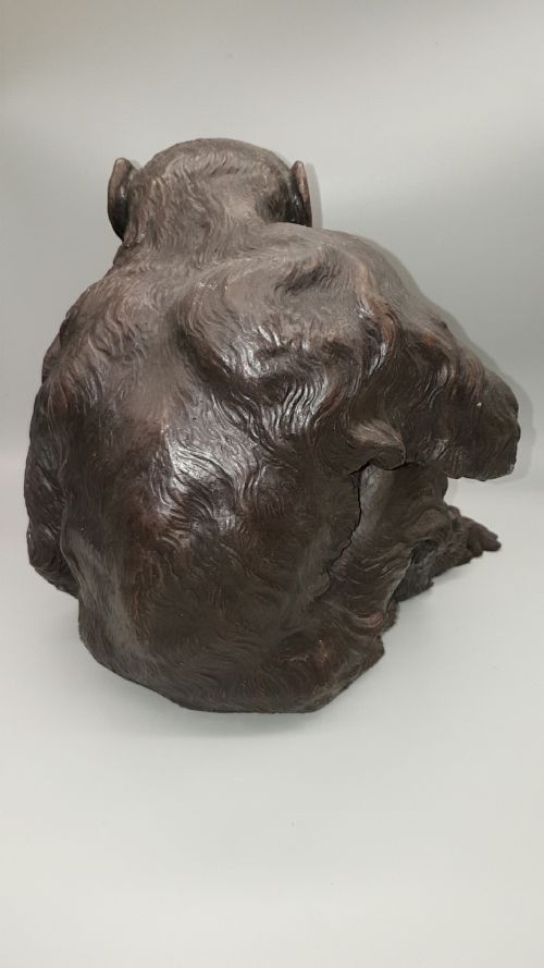 JAPANESE MEIJITAISHO EARLY 20THC LARGE BRONZE MONKEY - ADDITIONAL PHOTO 3