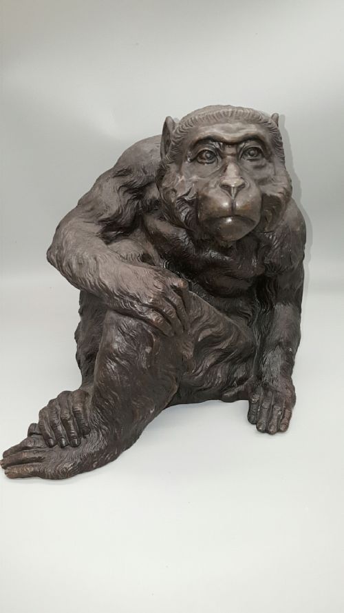 JAPANESE MEIJITAISHO EARLY 20THC LARGE BRONZE MONKEY - ADDITIONAL PHOTO 6