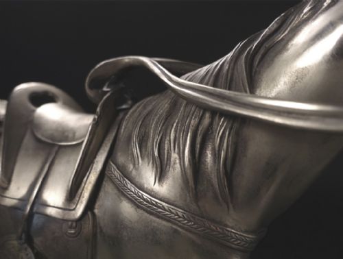 SUPERB JAPANESE MEIJI LATE 19THC SILVERED BRONZE OF SHOGUNS HORSE MARUKI COMPANY - ADDITIONAL PHOTO 10