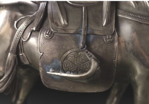 SUPERB JAPANESE MEIJI LATE 19THC SILVERED BRONZE OF SHOGUNS HORSE MARUKI COMPANY - ADDITIONAL PHOTO 11