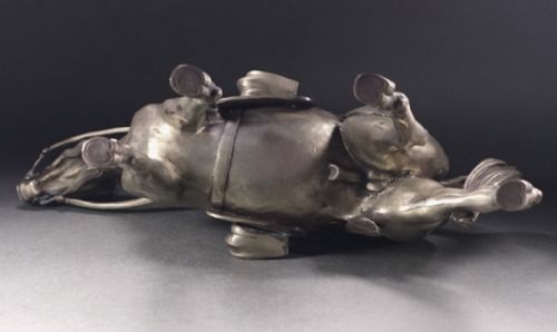 SUPERB JAPANESE MEIJI LATE 19THC SILVERED BRONZE OF SHOGUNS HORSE MARUKI COMPANY - ADDITIONAL PHOTO 17