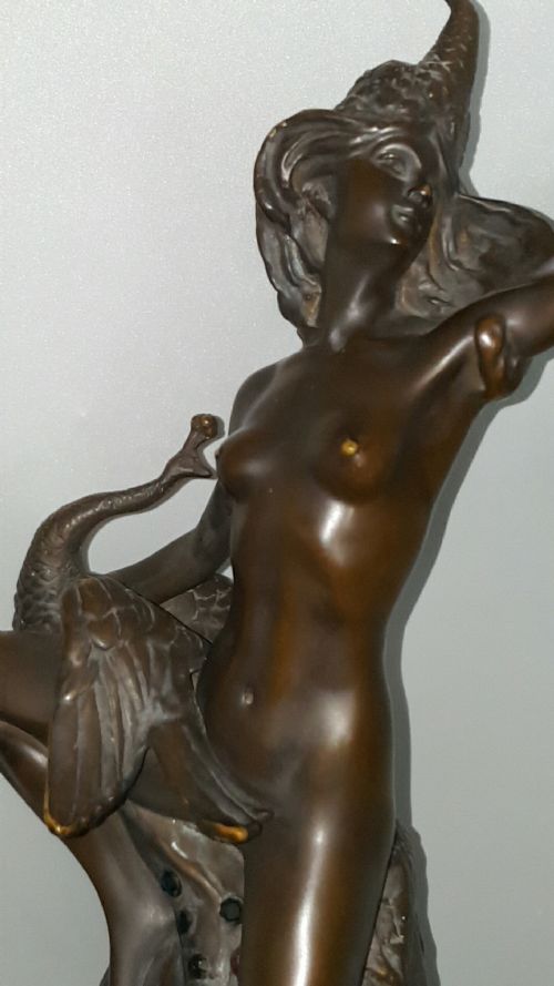 BEAUTIFUL WOLFERS BELGIAN ANTIQUE 1920S ART NOUVEAU BRONZE NUDE TABLE LAMP - ADDITIONAL PHOTO 6