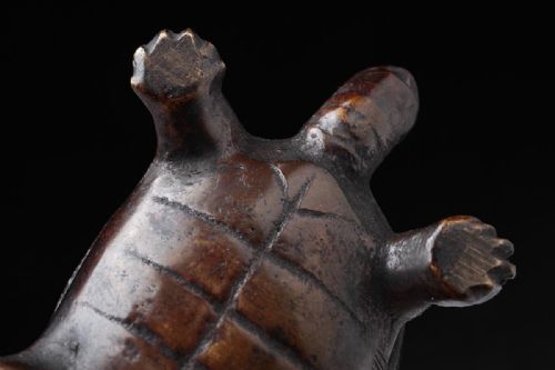 JAPANESE MEIJITAISHO EARLY 20THC BRONZE TURTLE WATER DROPPER - ADDITIONAL PHOTO 4