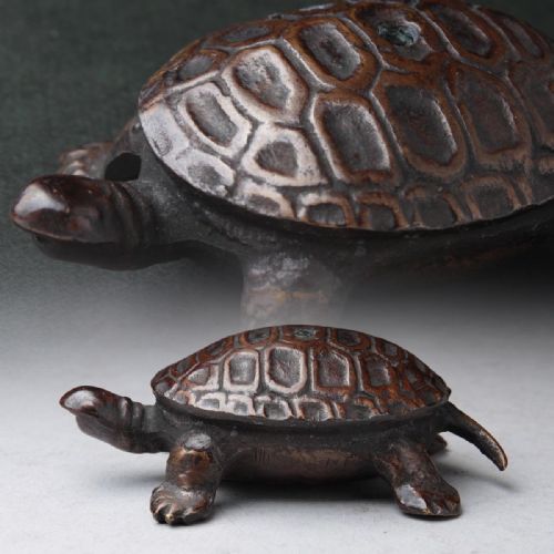 JAPANESE MEIJITAISHO EARLY 20THC BRONZE TURTLE WATER DROPPER - ADDITIONAL PHOTO 7