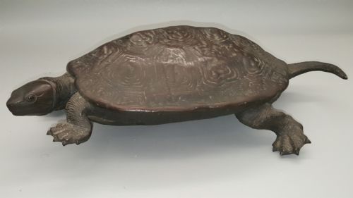 JAPANESE ANTIQUE 1919 TAISHO BRONZE OKIMONO OF TWO TURTLES STYLE OF MURATA SEIMIN - ADDITIONAL PHOTO 4