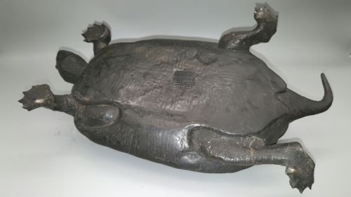JAPANESE ANTIQUE 1919 TAISHO BRONZE OKIMONO OF TWO TURTLES STYLE OF MURATA SEIMIN - ADDITIONAL PHOTO 8