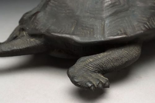 JAPANESE ANTIQUE 1919 TAISHO BRONZE OKIMONO OF TWO TURTLES STYLE OF MURATA SEIMIN - ADDITIONAL PHOTO 14