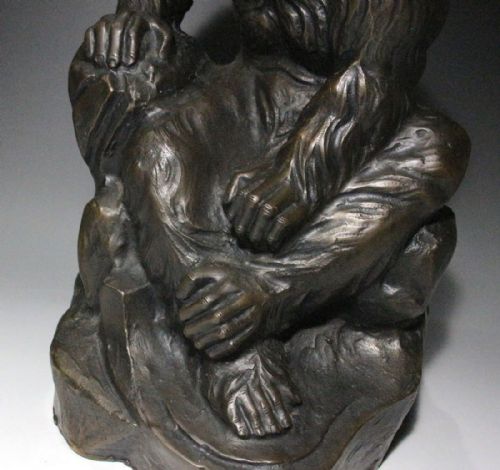 SUPERB APANESE ANTIQUE 1920S BRONZE MONKEY BY WATANABE KANSUI - ADDITIONAL PHOTO 4