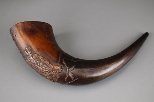 rare chinese qing dynasty 19thc carved horn hanging flower vase - CATEGORY: ANTIQUE MISCELLANEOUS - DATED 19TH CENTURY